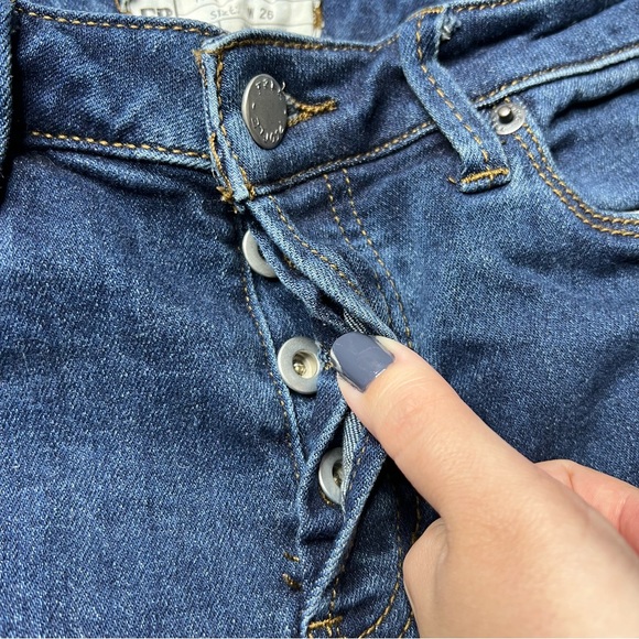 Free People Peyton High Rise Skinny Jeans Hidden Button Fly - Picture 5 of 7